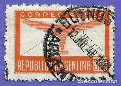 Sellos: Argentina. 1940. Scott # C40. Avion y Carta