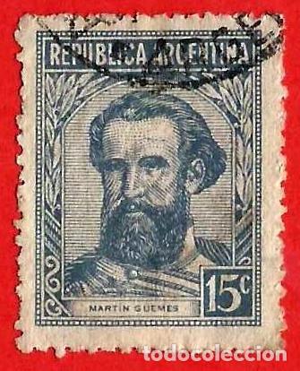 Sellos: Argentina. 1942. Scott # 436(ll). Martin Guemes
