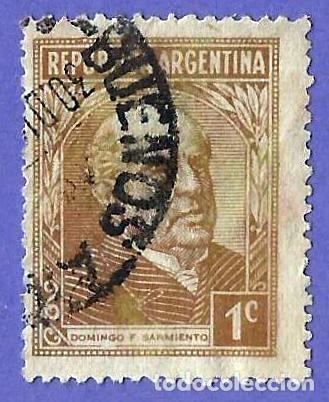 Sellos: Argentina. 1945. Scott # 524. Domingo F. Sarmiento