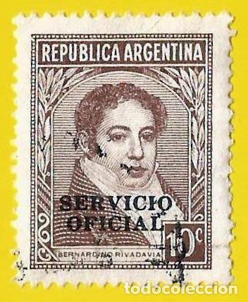 Sellos: Argentina. 1945. Scott # O58. Bernardino Rivadavia. Servicio Oficial