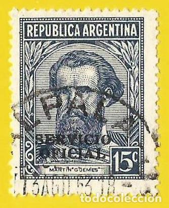 Sellos: Argentina. 1945. Scott # O59. Martin Guemes. Servicio Oficial