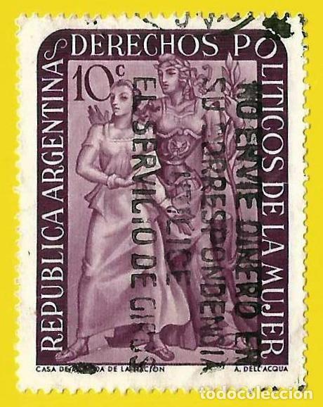 Sellos: Argentina. 1951. Scott # 598. Derechos politicos de la Mujer