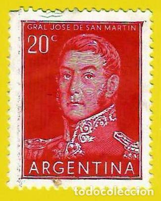 Sellos: Argentina. 1954. Scott # 601. General Jose de San Martin