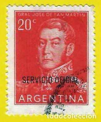 Sellos: Argentina. 1955. Scott # O95. General Jose de San Martin. Servicio Oficial