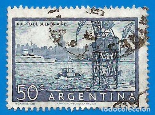 Sellos: Argentina. 1956. Scott # 632. Puerto de Buenos Aires