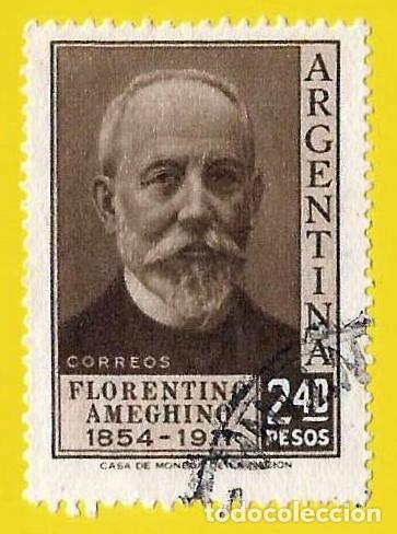 Sellos: Argentina. 1956. Scott # 658. Florentino Ameghino. Antropologo
