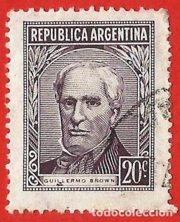 Sellos: Argentina. 1956. Scott # 659. Almirante Guillermo Brown