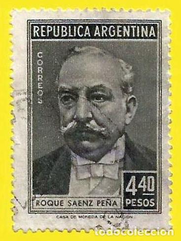 Sellos: Argentina. 1957. Scott # 663. Presidente Roque Saenz Pe&ntilde;a