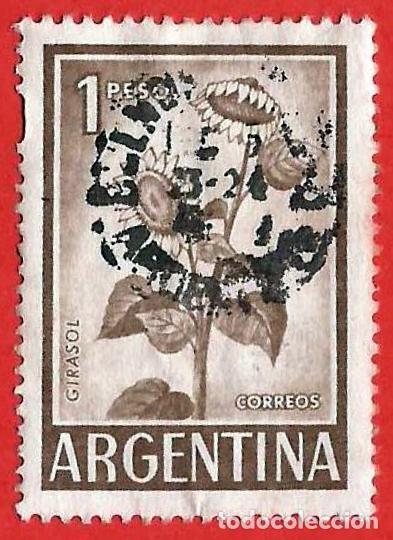 Sellos: Argentina. 1961. Scott # 690. Girasol
