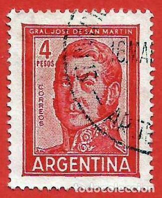 Sellos: Argentina. 1962. Scott # 694A. General Jose de San Martin
