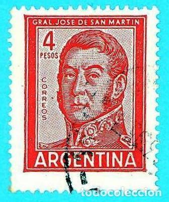 Sellos: Argentina. 1962. Scott # 694A. General Jose de San Martin