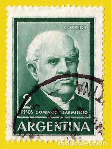 Sellos: Argentina. 1962. Scott # 742. Domingo F. Sarmiento. Politico e Intelectual