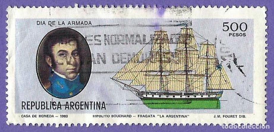 Sellos: Argentina. 1980. Scott # 1268. Dia de la Armada. Fragata