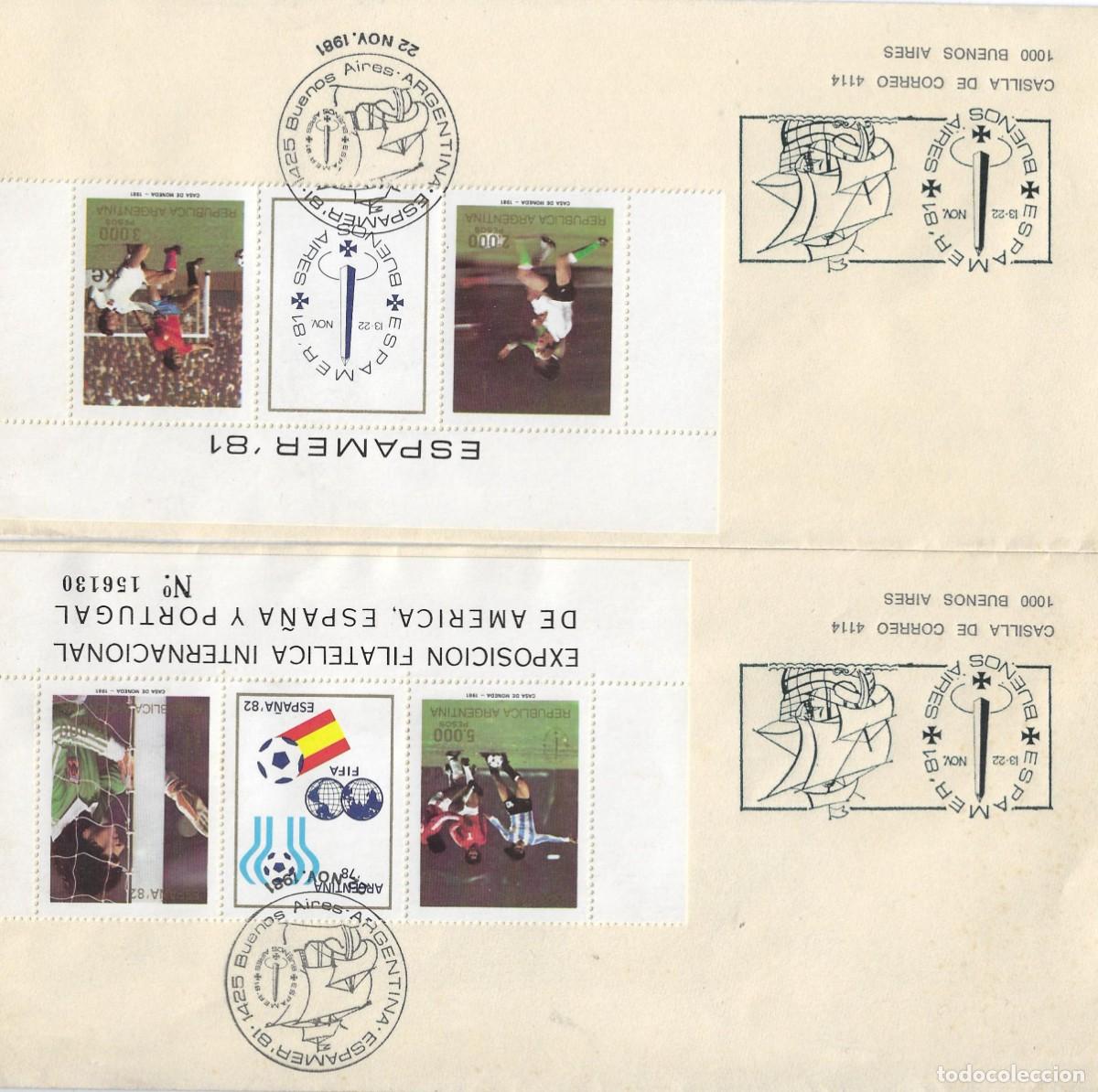 Sellos: ARGENTINA -. 2 SME CON 2 HB DE ESPAMER 81 CON MATASELLO ESPECIAL DE BUENOS AIRES