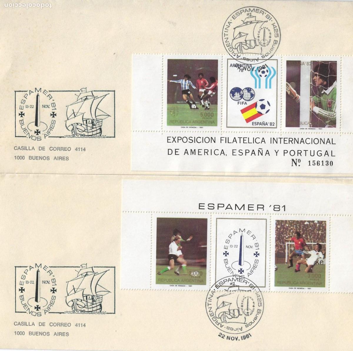 Briefmarken: ARGENTINA 1981 - DOS SOBRES ESPAMER 81 CON MATASELLO ESPECIAL DE BUENOS AIRES