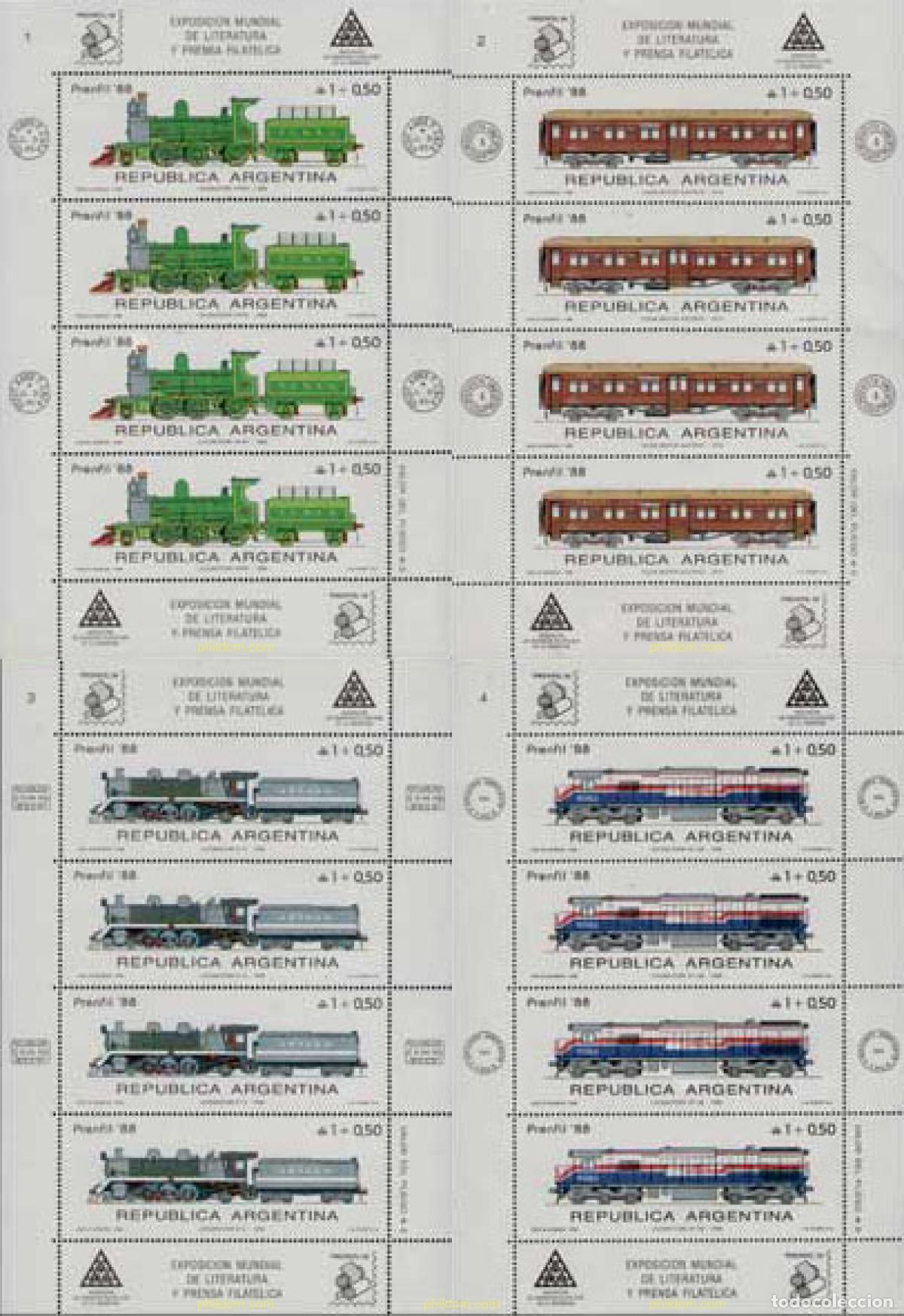 Briefmarken: 9807 MNH ARGENTINA 1988 PRENFIL 88. EXPOSICION MUNDIAL