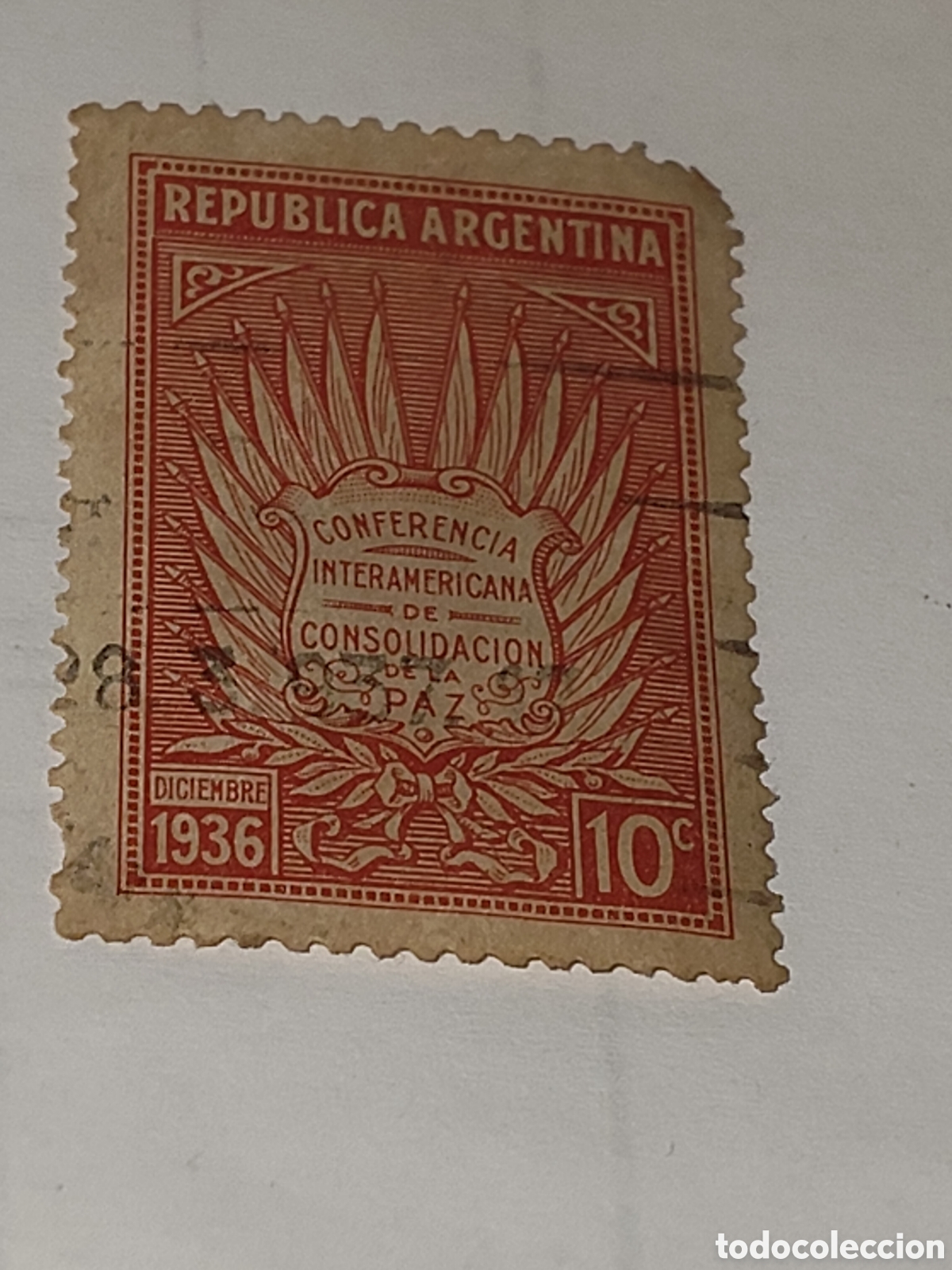 Sellos: Sello de Argentina Conferencia Interamericana de consolidaci&oacute;n de la paz 1936