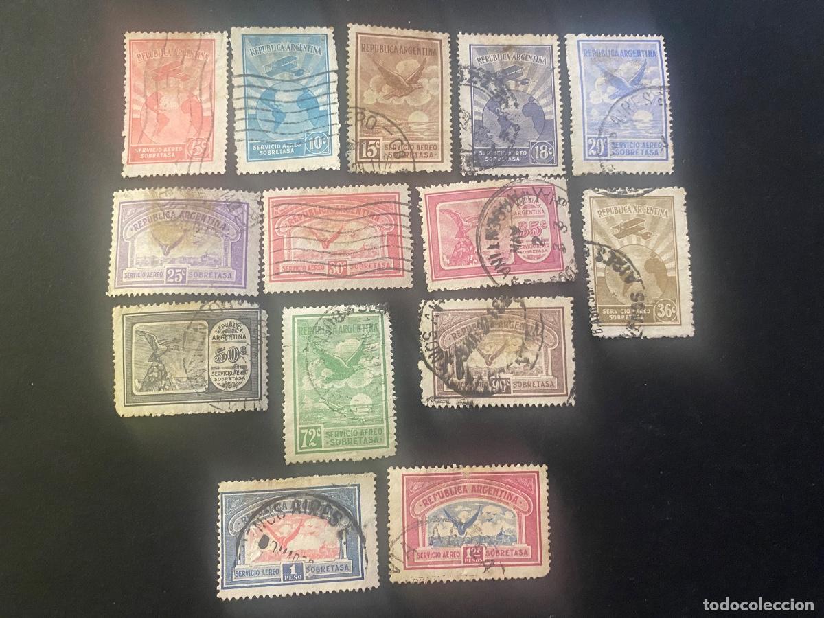 Sellos: Argentina 1928 a&eacute;reos sellos de la misma serie