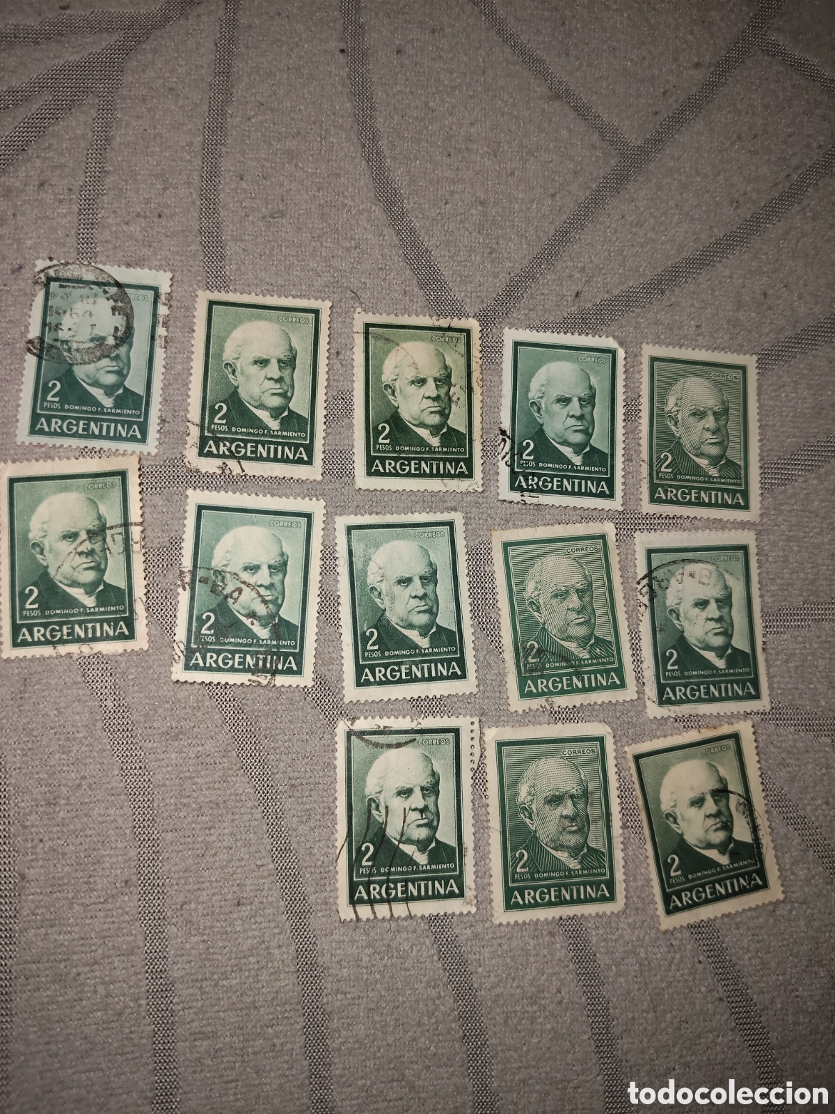 Sellos: 13 sellos de Argentina Presidente Domingo Faustino Sarmiento 1962