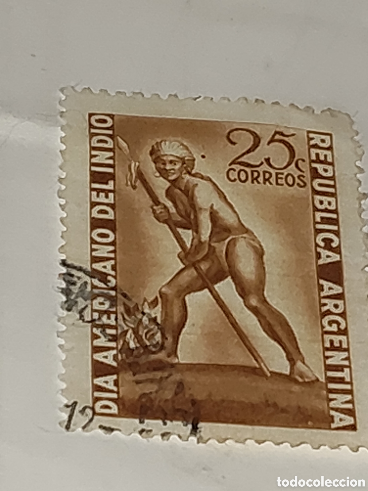 Sellos: Sello de Argentina d&iacute;a americano del indio 1948
