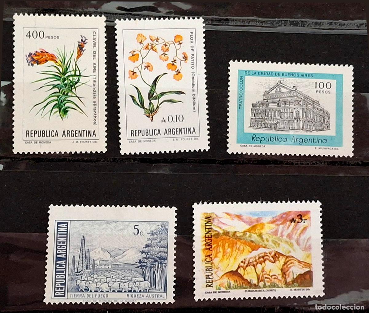 Sellos: 5 sellos de Argentina - Flores y fauna - nuevos MNH **