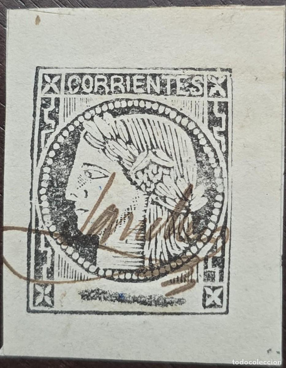 Sellos: MI) 1856 CORRIENTES, ARGENTINA, CERES, PROOF, WITHOUT FACE VALUE, PRINTED IN BLACK INK ON WHITE/CREA