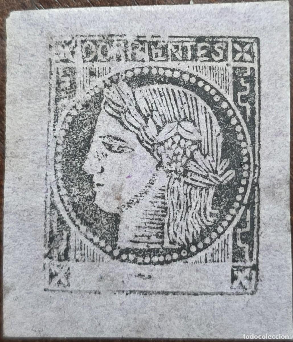 Sellos: MI) 1856 CORRIENTES, ARGENTINA, CERES, PROOF, WITHOUT FACE VALUE, PRINTED IN BLACK INK, WITH FINER O