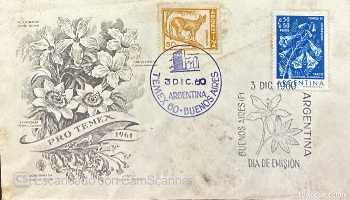 Sellos: MI) 1960 ARGENTINA, FDC, INTERNATIONAL THEMATIC PHILATELIC EXHIBITION (TEMEX), DECEMBER 3, FEATURING