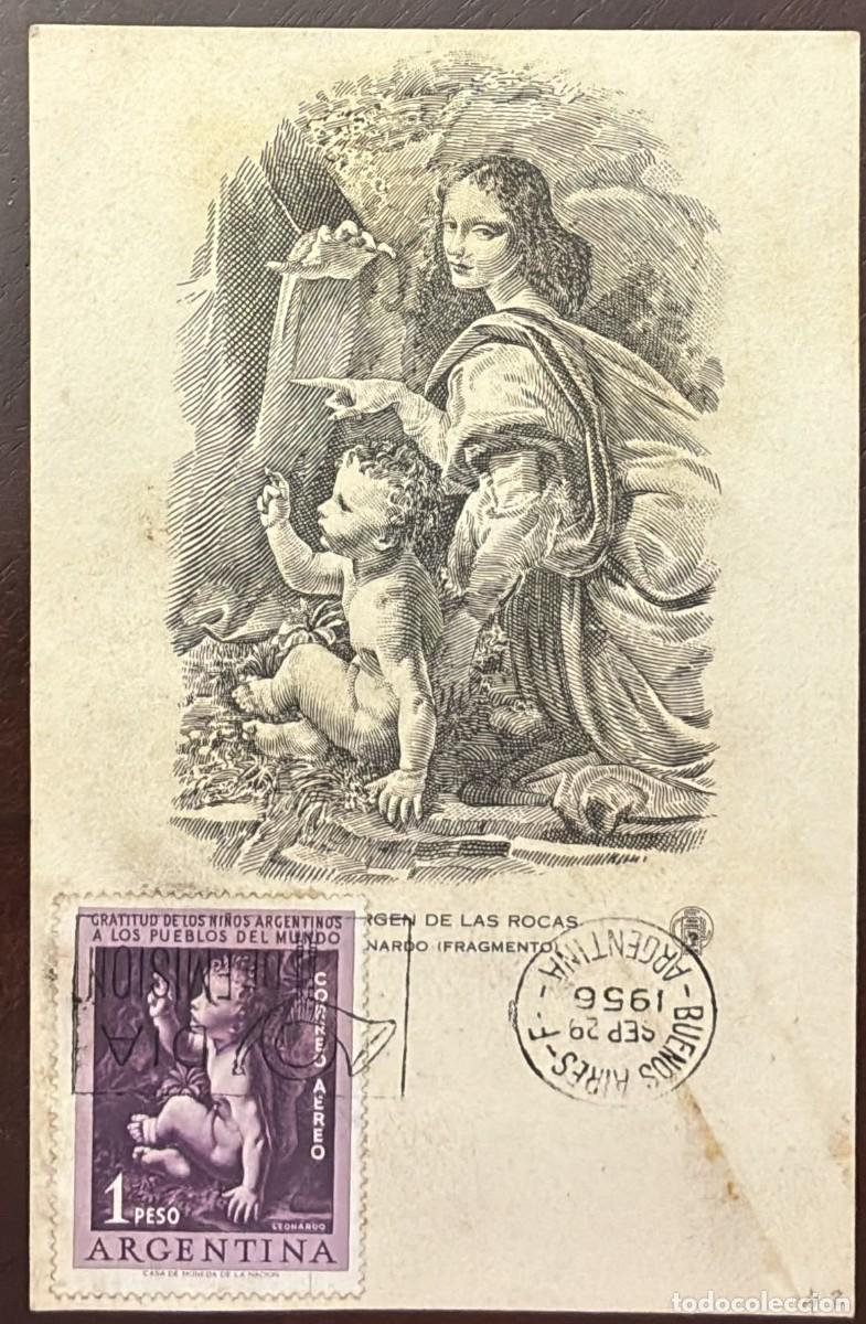 Sellos: MI) 1956 ARGENTINA, FDC, AIR MAIL, ACKNOWLEDGING INTERNATIONAL AID RECEIVED (SUCH AS VACCINE SHIPMEN