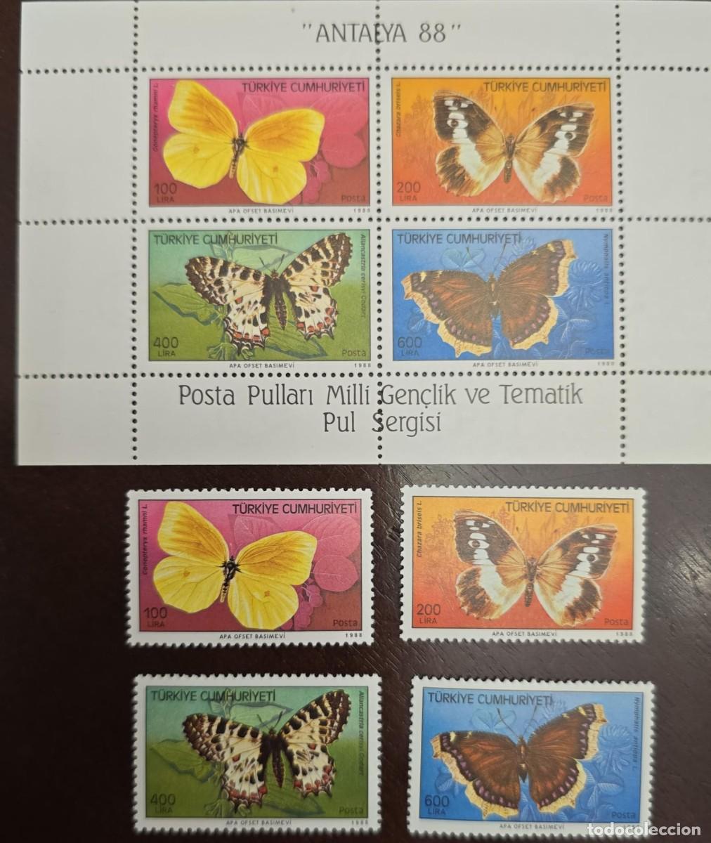 Sellos: MI) 1988 TURKEY, BUTTERFLIES, FAUNA, SOUVENIR SHEET (ISSUED FOR THE NATIONAL PHILATELIC EXHIBITION H
