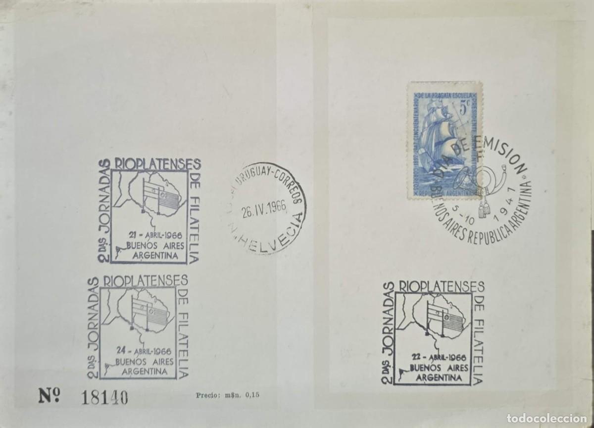 Sellos: MI) 1966 ARGENTINA, NUMBERED COMMEMORATIVE PHILATELIC CARD OF A R&Iacute;O DE LA PLATA NATURE (EXCHANGE BET