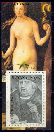 Sellos: GUYANA 1990 HB 2354 Durero Prueba Lujo - Foto 1