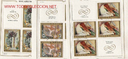 Stamps: BONITO LOTE DE HOJAS BLOQUE DE PINTURA  LAS DE LA FOTO