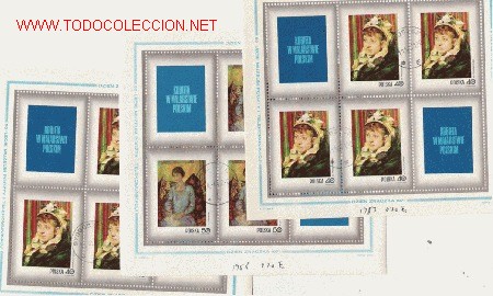 Timbres: BONITO LOTE DE HOJAS BLOQUE DE PINTURA  LAS DE LA FOTO