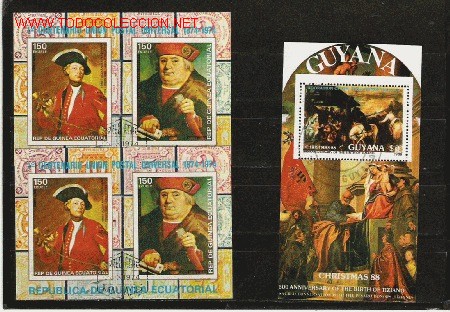 Stamps: BONITO LOTE DE HOJAS BLOQUE DE PINTURA  LAS DE LA FOTO