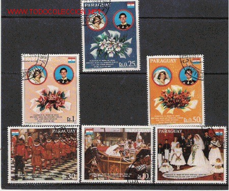 Stamps: PRINCESA DIANA PRECIOSA PAREJA DE SERIES DE SU BODA
