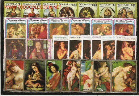 Stamps: GRAN LOTE DE SERIES DE PINTURA LAS DE LA FOTO