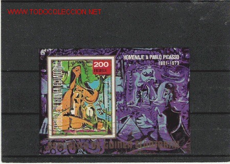 Stamps: BONITA HOJA BLOQUE DE PINTURA  LA DE LA FOTO