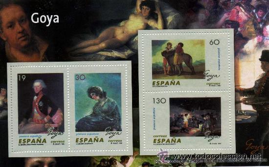 Selos: Pliego de 4 sellos. Francisco de Goya.