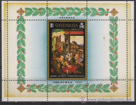 Timbres: TEMA NAVIDAD Y PINTURA HOJA BLOQUE NUEVA N&ordm; 18