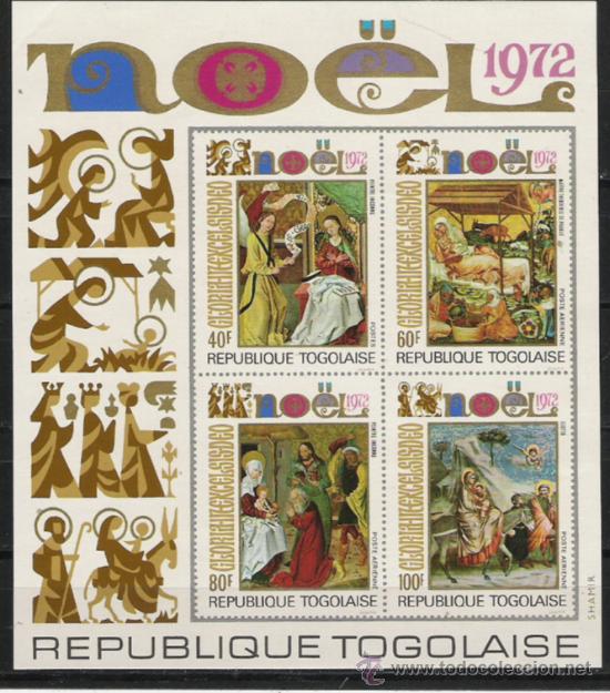 Timbres: TEMA NAVIDAD Y PINTURA HOJA BLOQUE NUEVA N&ordm; 66