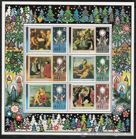 Briefmarken: TEMA NAVIDAD Y PINTURA HOJA BLOQUE NUEVA N&ordm; 1