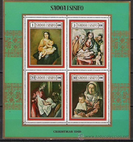 Briefmarken: TEMA NAVIDAD Y PINTURA HOJA BLOQUE NUEVA N&ordm; 1