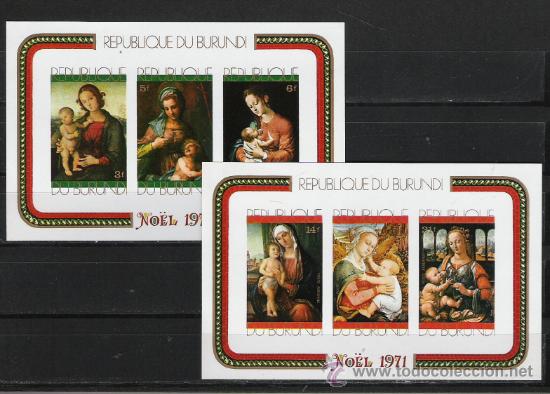 Briefmarken: TEMA NAVIDAD Y PINTURA SERIE DE HOJAS BLOQUE NUEVAS