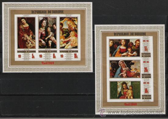 Briefmarken: TEMA NAVIDAD Y PINTURA SERIE DE HOJAS BLOQUE NUEVAS