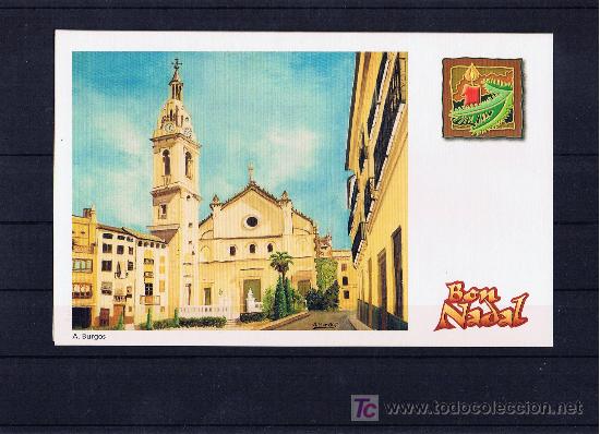 Selos: Postal sin circular pintura Toni Burgos pla&ccedil;a de la seu Xativa