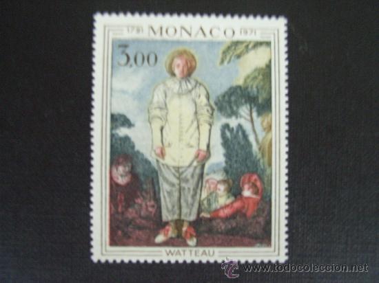 Timbres: PINTURA . MONACO N&ordm; YVERT 878*** A&Ntilde;O 1972 250 ANIVERSARIO DE LA MUERTE DE A. WATTEAU.