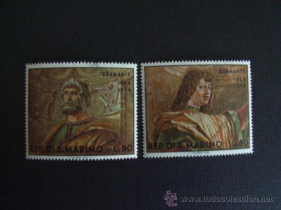 Briefmarken: SAN MARINO N&ordm; YVERT 734/5*** A&Ntilde;O 1969  PINTURAS DE DONATO LAZZARI, BRAMANTE