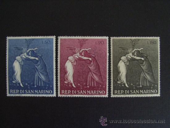 Selos: PINTURA.SAN MARINO N&ordm; YVERT 725/7*** A&Ntilde;O 1968  NAVIDAD. CUADROS DE BOTTICELLI