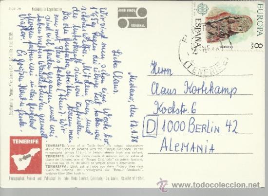 Stamps: TP CON MAT EL MEDANO TENERIFE SELLO EUROPA CEPT DAMA DE BAZA